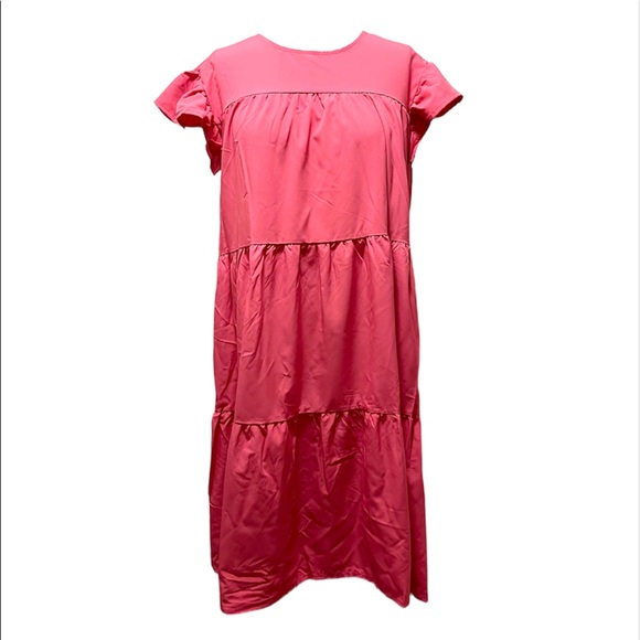1 LEFT! 🎉HP! ❤️ Barbie Pink Loose Flutter Sleeve Dress - Picture 4 of 9